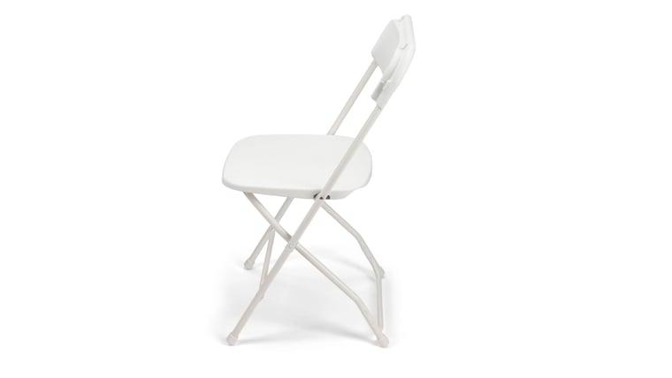 Folding Chair WHITE (plastic seat and back) - 2