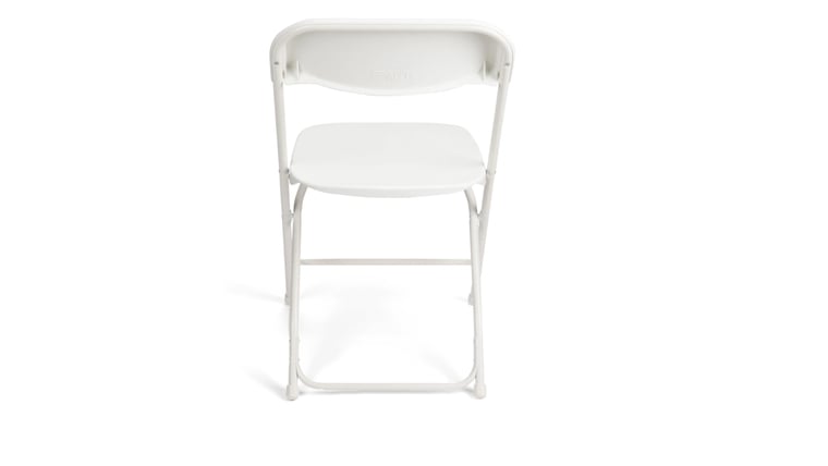 Folding Chair WHITE (plastic seat and back) - 3