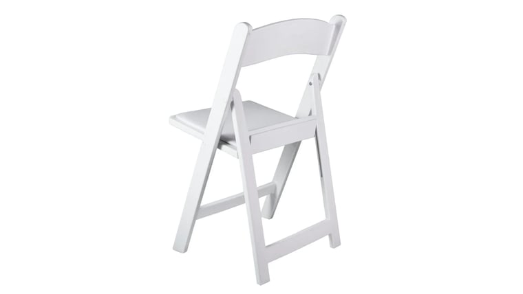 Folding Chair RESIN WHITE Padded Seat - 2