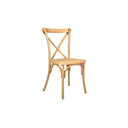 Crossback Chair Natural Resin Wood Grain chair rental