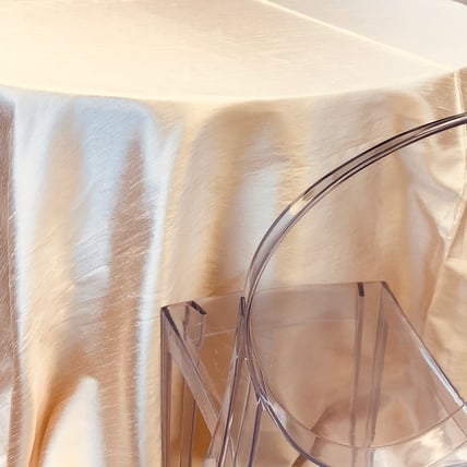 Dupioni Champagne tablecloth linen rental