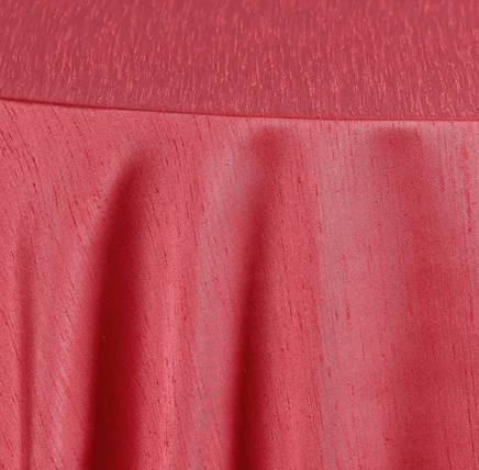 Dupioni Coral tablecloth linen rental