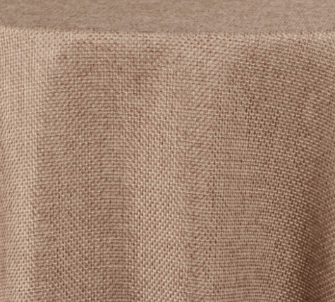 New Burlap Natural table runner rental