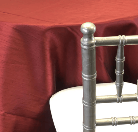 Dupioni Red Wine / Burgundy tablecloth linen rental