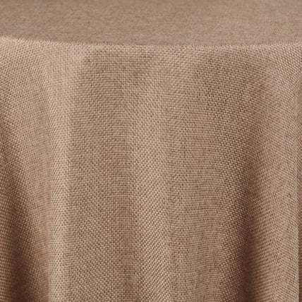 New Burlap Natural tablecloth linen rental
