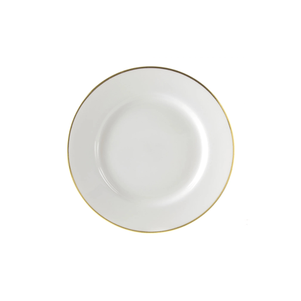 Clear Glass with Trim Gold dinnerware rental