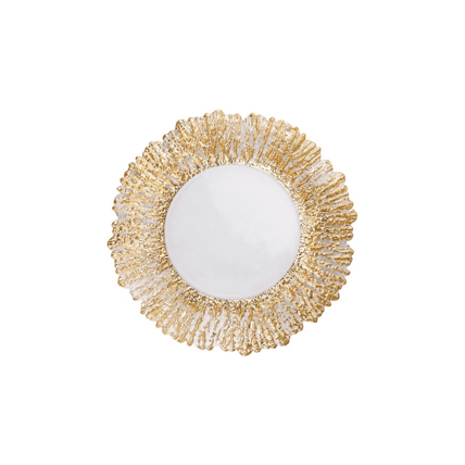 Glass Deniz Flower Gold Light dinnerware rental