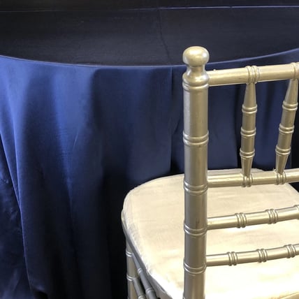 Bridal Satin Navy Blue tablecloth linen rental