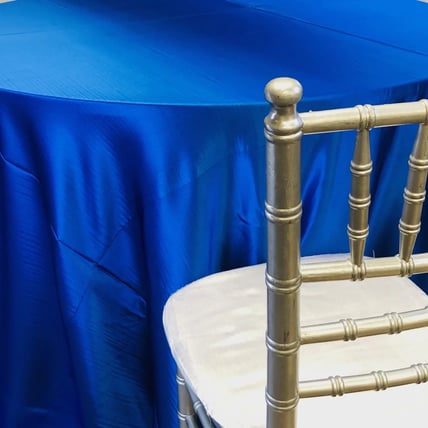 Crepe Back Satin Royal Blue tablecloth linen rental