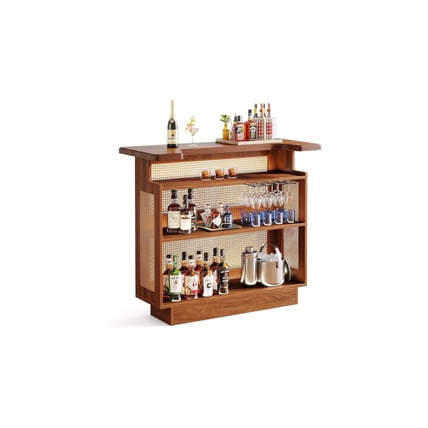 Vintage Rattan Bar Table bar and buffet rental