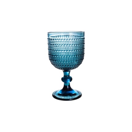 Vintage Blue Bubble Wine Goblet null glassware rental