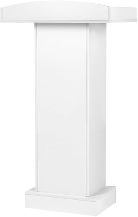 White Podium Stand- height of 41 inches, wider desktop in 23.6'' W and 15.7'' D pedestal rental