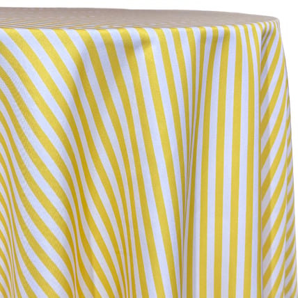 Stripe Yellow tablecloth linen rental