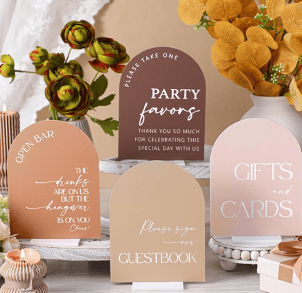 Boho Brown 5x7 Event Signage (set of 4) signage rental