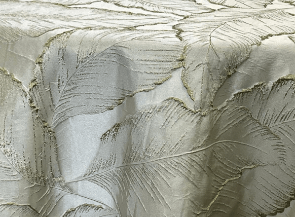 Gilded Palm Hojas Verdes tablecloth linen rental