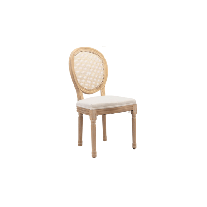 Francois Rattan Round wood null chair rental