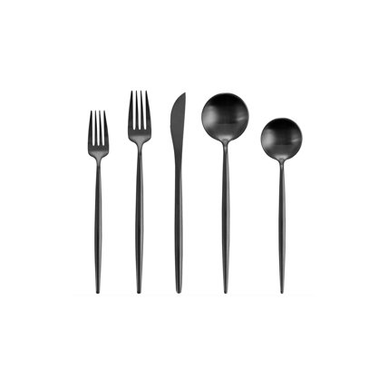 Carolina Matte Black flatware rental
