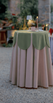 Velvet Tulip Overlay tablecloth linen rental