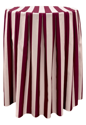 Pleated Blush Vino Lines Linen null tablecloth linen rental