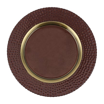 Rich Cobblestone Glass Brown null charger plate rental