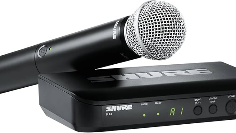 Shure Wireless Microphone System (with Microphone Stand) rental from NCW Event Rentals, available in Wenatchee, Cle Elum, Chelan and Leavenworth Washington