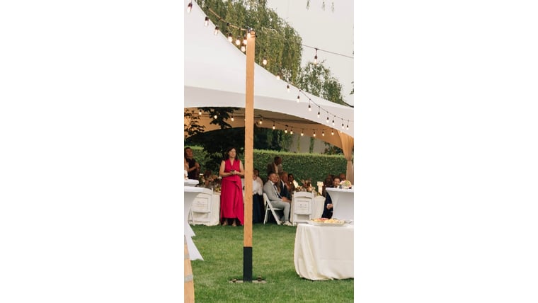 Rustic Wood Light Post rental from NCW Event Rentals, available in Wenatchee, Cle Elum, Chelan and Leavenworth Washington