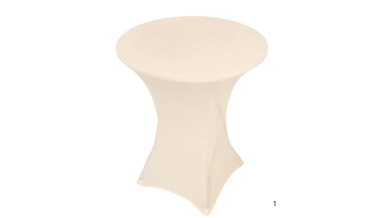Spandex Ivory Tablecloth rental from NCW Event Rentals, available in Wenatchee, Cle Elum, Chelan and Leavenworth Washington