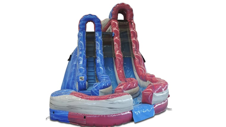 Cotton Candy Curved Inflatable Dual Slide Wet/Dry rental in Charleston, SC